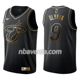 Camiseta Hombre Miami Heat Kelly Olynyk 9 Nike Negro Golden Edition Swingman